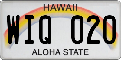 HI license plate WIQ020