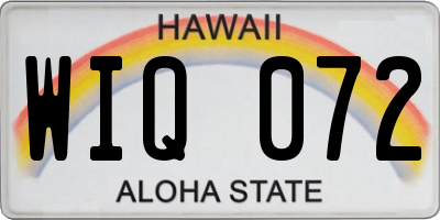HI license plate WIQ072