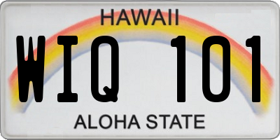 HI license plate WIQ101