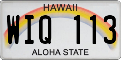 HI license plate WIQ113