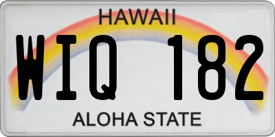 HI license plate WIQ182