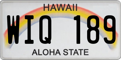 HI license plate WIQ189