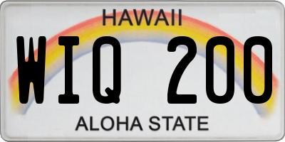 HI license plate WIQ200