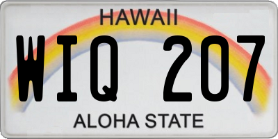 HI license plate WIQ207