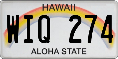 HI license plate WIQ274