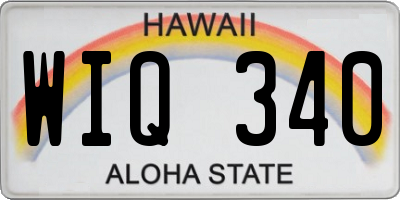 HI license plate WIQ340