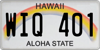 HI license plate WIQ401