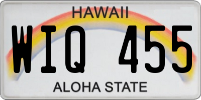 HI license plate WIQ455