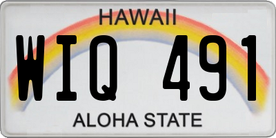HI license plate WIQ491
