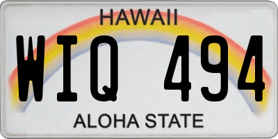 HI license plate WIQ494