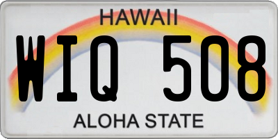 HI license plate WIQ508