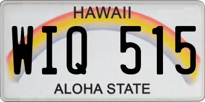 HI license plate WIQ515