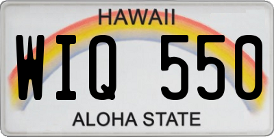 HI license plate WIQ550