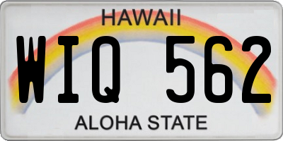 HI license plate WIQ562