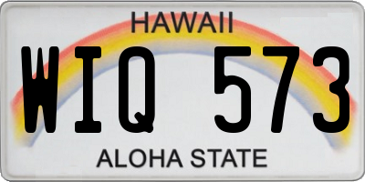 HI license plate WIQ573