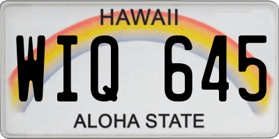 HI license plate WIQ645
