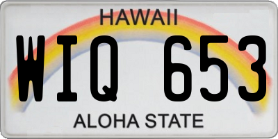 HI license plate WIQ653