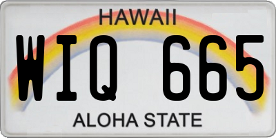 HI license plate WIQ665
