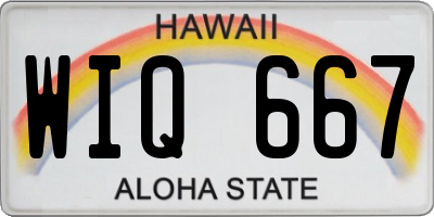 HI license plate WIQ667