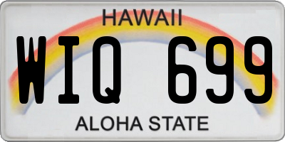 HI license plate WIQ699