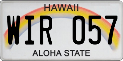 HI license plate WIR057