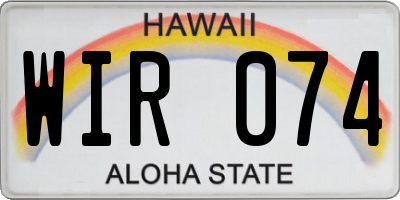 HI license plate WIR074