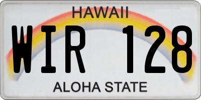 HI license plate WIR128