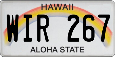 HI license plate WIR267
