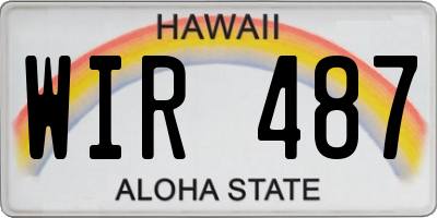 HI license plate WIR487