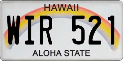 HI license plate WIR521