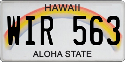 HI license plate WIR563