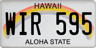 HI license plate WIR595