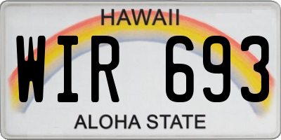 HI license plate WIR693