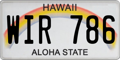 HI license plate WIR786