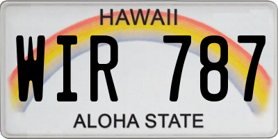 HI license plate WIR787