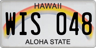 HI license plate WIS048