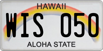 HI license plate WIS050