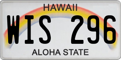 HI license plate WIS296
