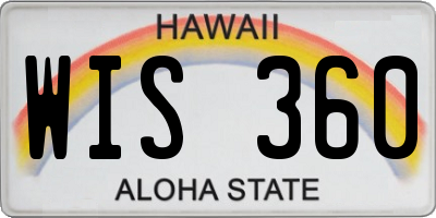 HI license plate WIS360