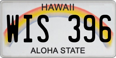 HI license plate WIS396