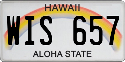 HI license plate WIS657