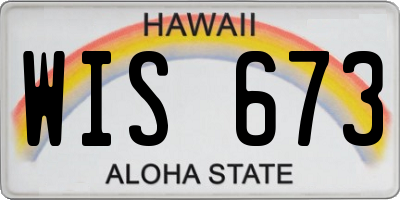HI license plate WIS673