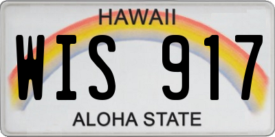 HI license plate WIS917