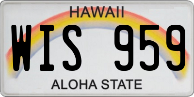 HI license plate WIS959