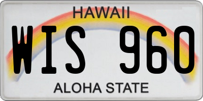 HI license plate WIS960