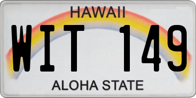 HI license plate WIT149