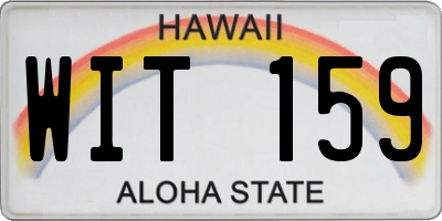 HI license plate WIT159