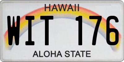 HI license plate WIT176