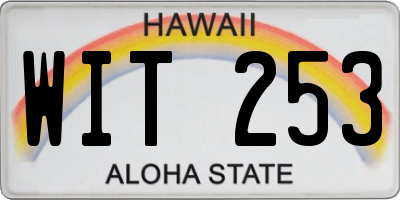 HI license plate WIT253