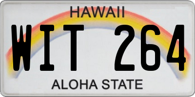 HI license plate WIT264